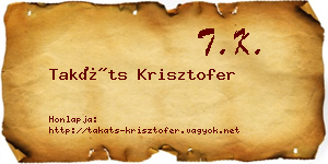 Takáts Krisztofer névjegykártya
